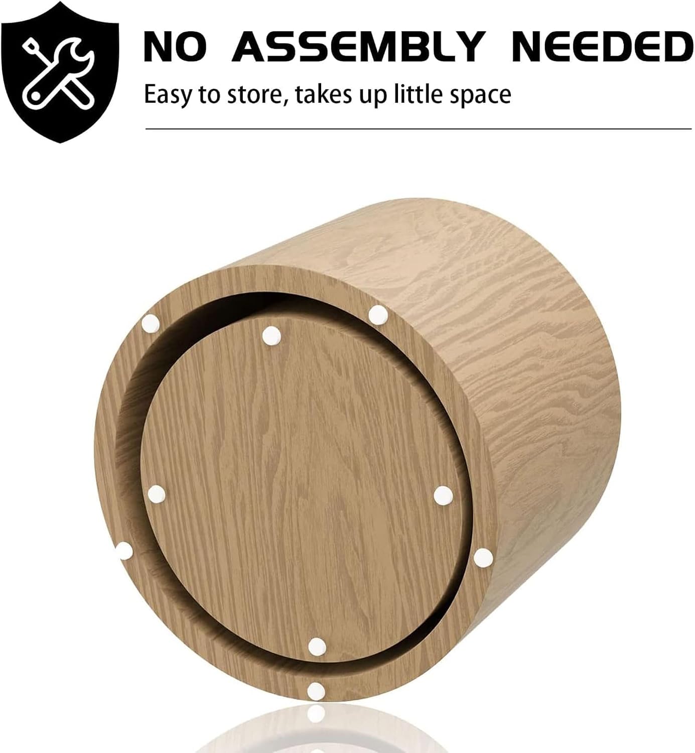 Nesting Coffee Table Set of 2, Modern Nesting Side Table End Table Set Small Round Accent Tables for Small Spaces Wood Circle Coffee Table for Living Room Bedroom Office