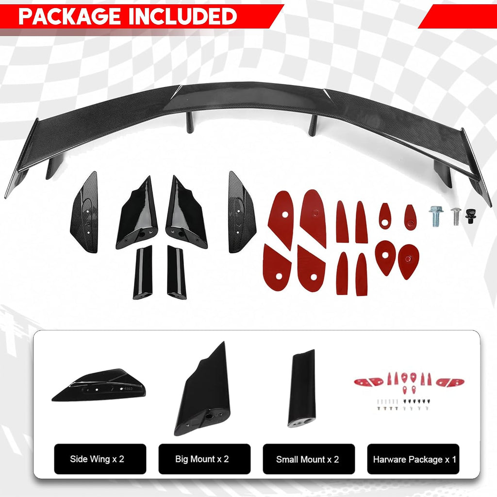 Rear Spoiler Wing for 2020-2025 Corvette C8 Stingray Z51, Rear High Trunk Wing Spoiler Corvette C8 Body Kit Accessories (Carbon Fiber)