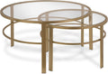Henn&Hart Round Nested Coffee Table in Brass, Coffee Table coffee tables for living room, studio apartment essentials