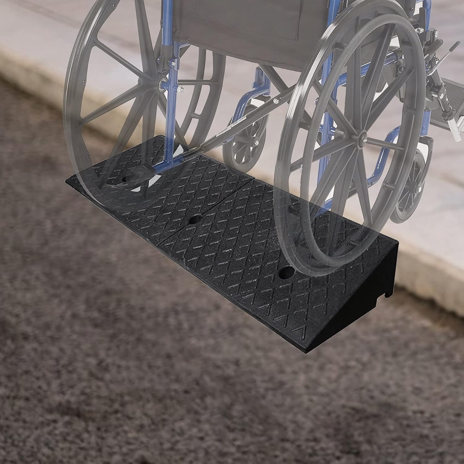 Non-Slip Wheelchairs Ramp for Curb/Doorways/Driveway/Steps, 1.5inch / 2inch / 3inch / 4inch Rise, Outdoor Heavy Duty Rubber Threshold, Load 3tons (Size : 5cm/2in)