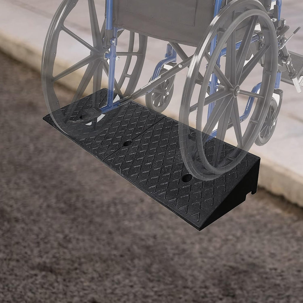 Non-Slip Wheelchairs Ramp for Curb/Doorways/Driveway/Steps, 1.5inch / 2inch / 3inch / 4inch Rise, Outdoor Heavy Duty Rubber Threshold, Load 3tons (Size : 8cm/3.1in)