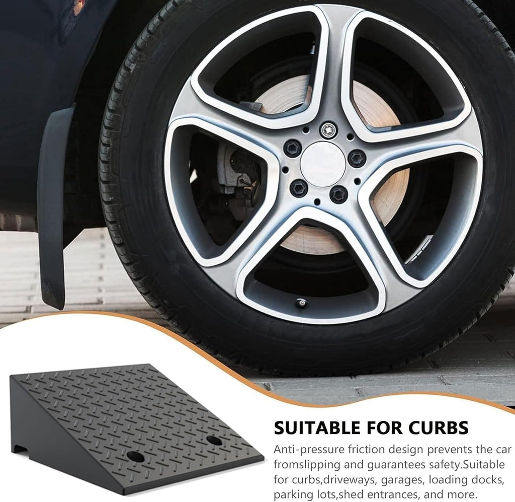 Heavy Duty Wheelchair Rubber Threshold Ramp - Curb Ramps for 4-8 Inch Rise | Ideal for Home Door Steps, Driveways, Cars, Motorcycles, Bicycles (50x50x19cm)