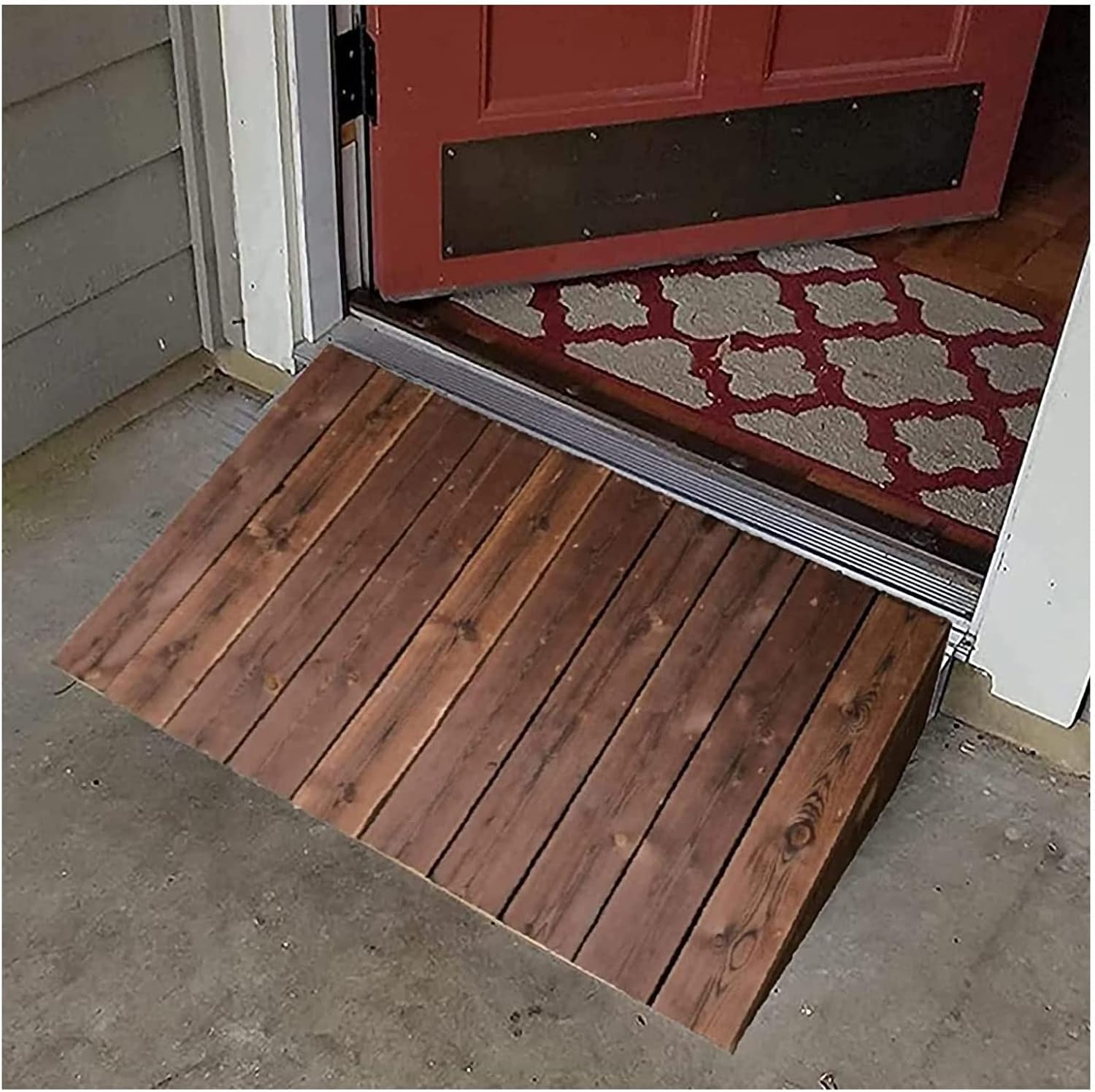 4' 7' 8' 10' 12' Rise Wooden Threshold Ramp for Home/Front Door/Yard/Doorways, Wheelchairs Walkers Car Motorcycle Entry Stair Steps Transition Ramp(Size : 35.4x27.5x8in/90x70x20cm)