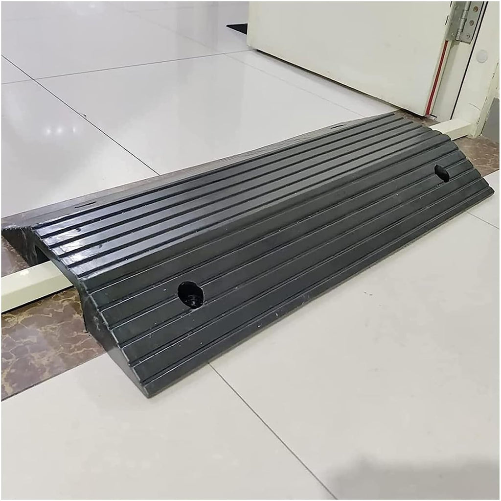 Wheelchair Ramp for Doorways, Portable Rubber Bridge Threshold with Supporting Frame/Non-Slip Surface, 2-3inch Rise Ramp for Home/Supermarkets/Factories/Warehouses/Schools Driveways Use(80x45x10cm)