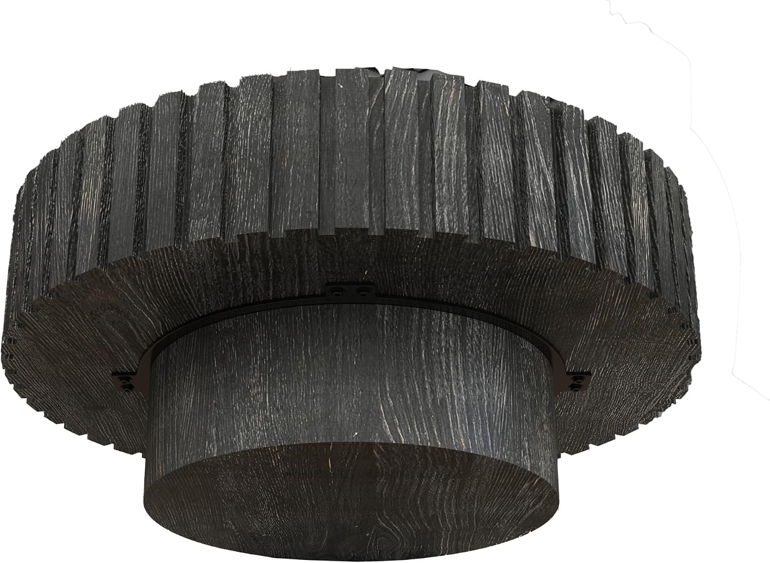Round Wood Coffee Table for Living Room Modern Rustic Fluted Coffee Table Pedestal Center Table Circle Tea Tables for Apartment Easy Assembly 31.5'' Black