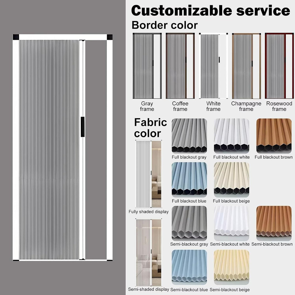 22x56in Accordion Door, Aluminum Frame with Waterproof,Heat-Insulating Cellular Fabric, Pleated Folding & Retractable Doors for Closet/Doorway/Bedroom/Bathroom/Living, Closets Gray