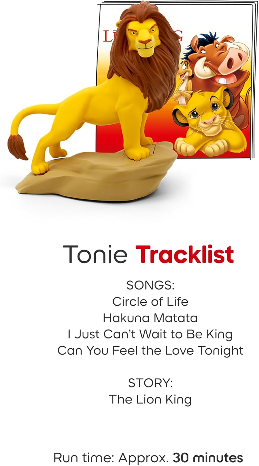 Toniebox 2 Audio Player Disney Bundle for Kids 3+ with Lightning McQueen, Simba, Winnie The Pooh, and Baloo - Sky Blue