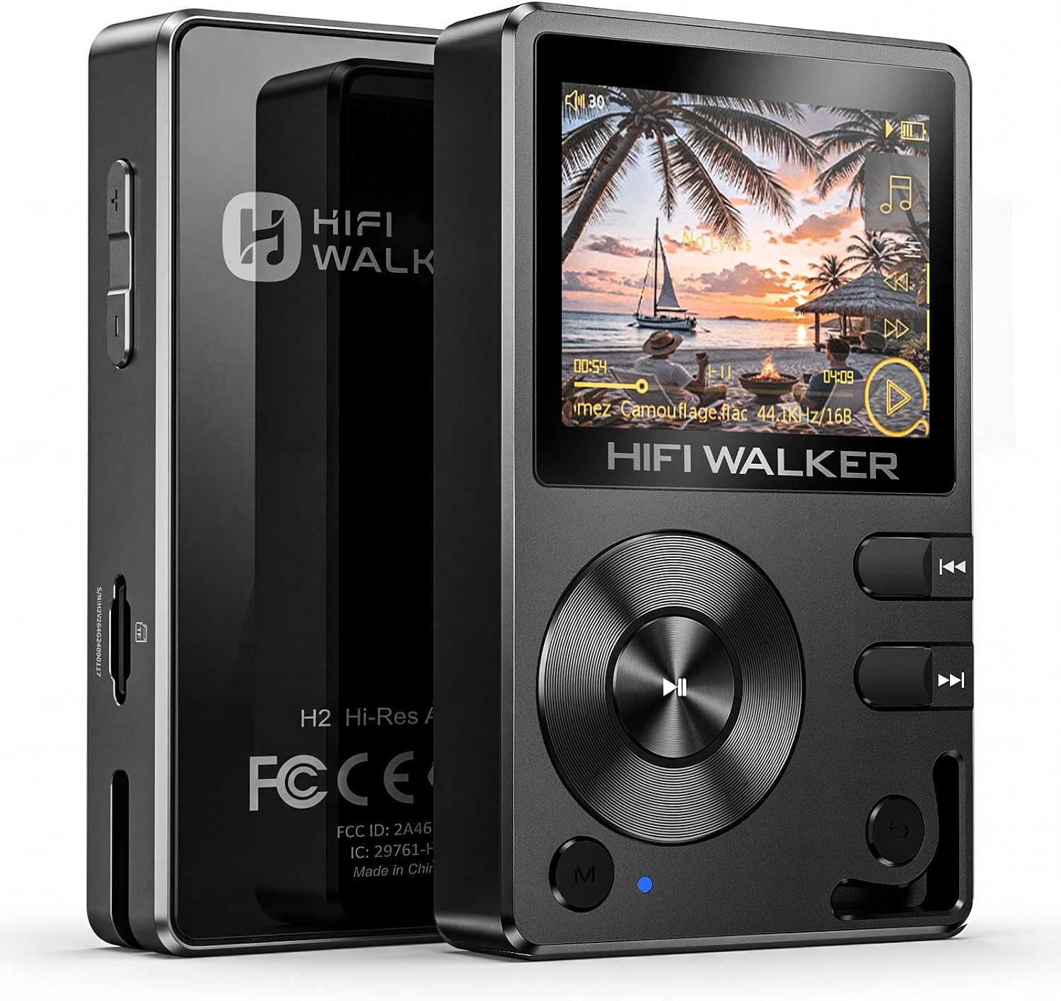 HIFI WALKER H2, High Resolution MP3 Player with Bluetooth5.2, DSD DAC, HiFi Portable Digital Audio Player Lossless High-Res Music Player with 128GB Memory Card, Support Up to 512GB