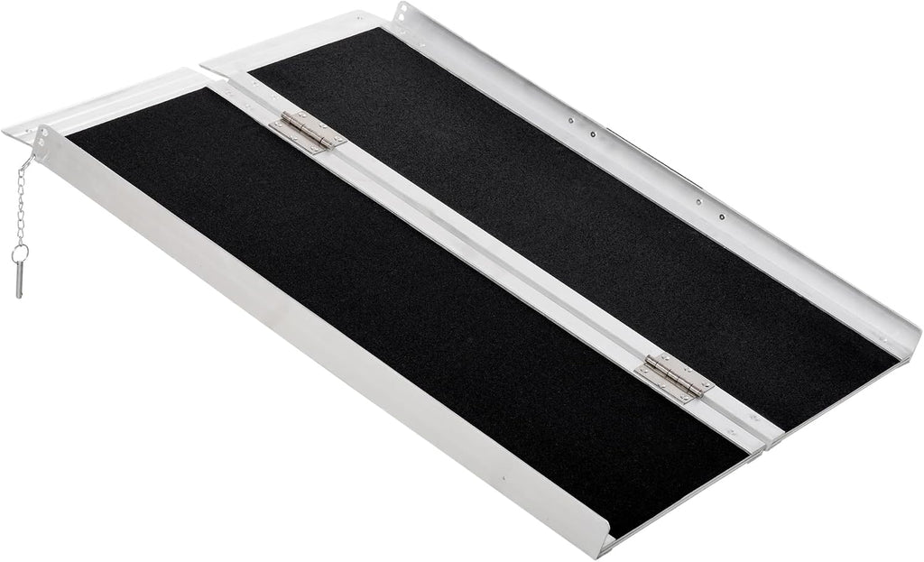 Wheelchair Ramp 3FT, Folding Aluminum Threshold Ramp with Non Slip, Plates, 600lbs Weight Capacity, Handicap Ramp for Home, Doorways, Curbs, Steps