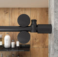 DIYHD 5FT Sliding Shower Door Hardware, in-Line Frameless Shower Door Kit for 8–10mm Glass, 304 Stainless Steel Black Finish, Space-Saving Design, No Glass Included