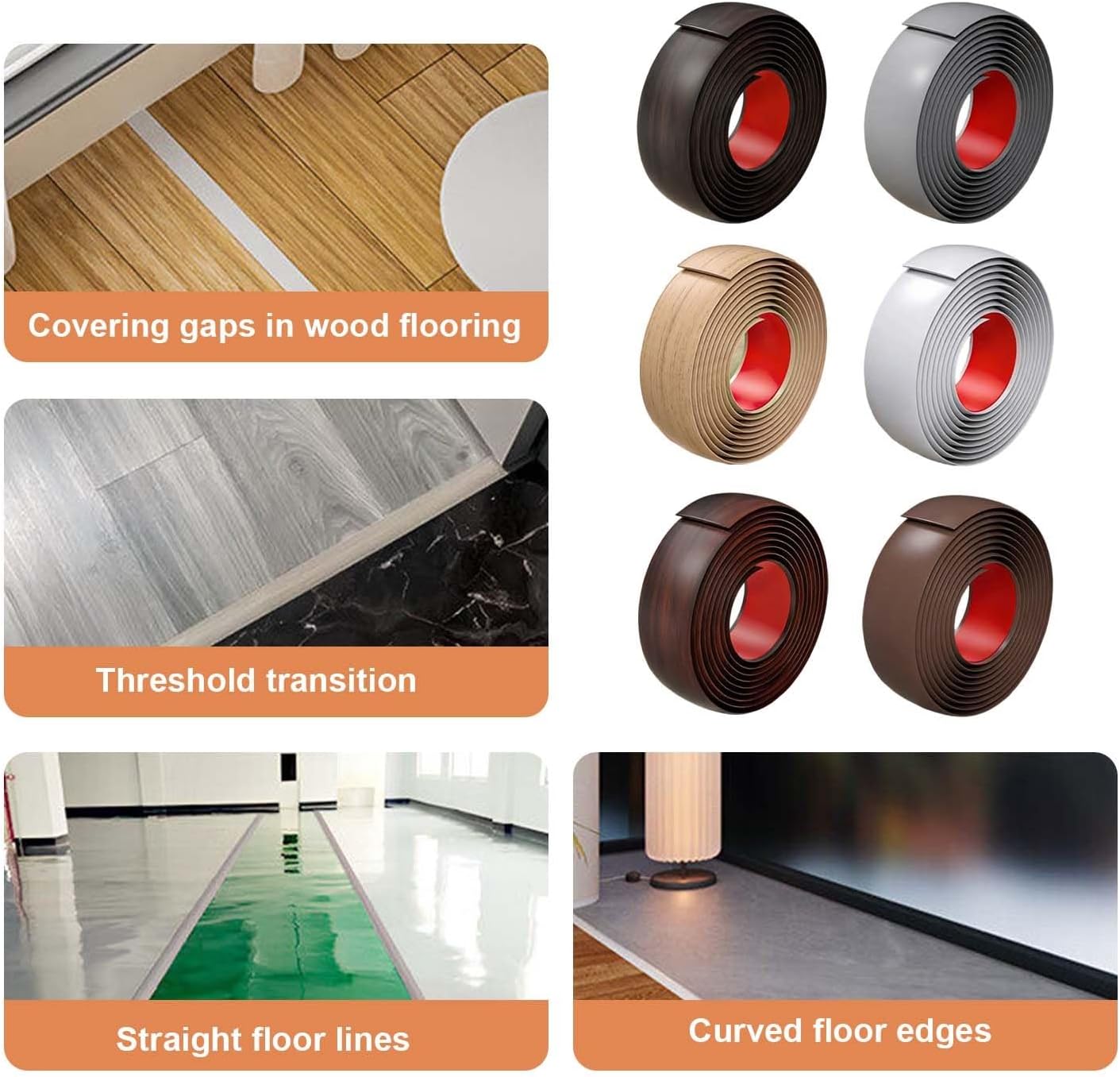 Carpet Threshold Strip Self Adhesive Door Transition Strip, Laminate Flooring Gaps And Doorway Floor Cover, PVC Threshold Edging Trim, Length 3.3ft 6.5ft 9.8ft 20ft(Silver,3'x29.5ft)