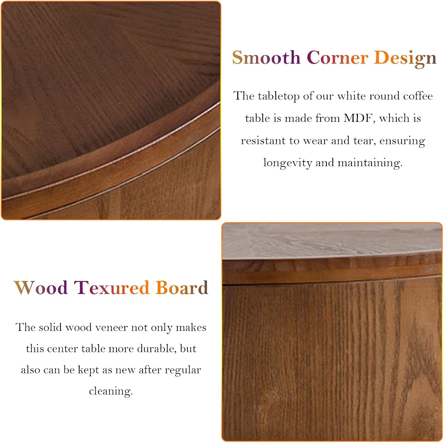 Round Coffee Table with Covert Storages Spaces 30.7' Modern Circle Center Table - Solid Wood Veneered for Living Room Study Balcony (B)