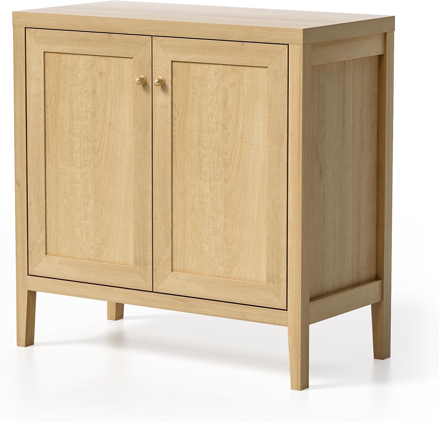 EYYTHUNG Sideboard Buffet Cabinet with Adjusable Shelves, Farmhouse Storage Cabinets, Credenza, Accent Cabinet, Kitchen Coffee Bar Console Table for Living Dining Room, Natural Oak