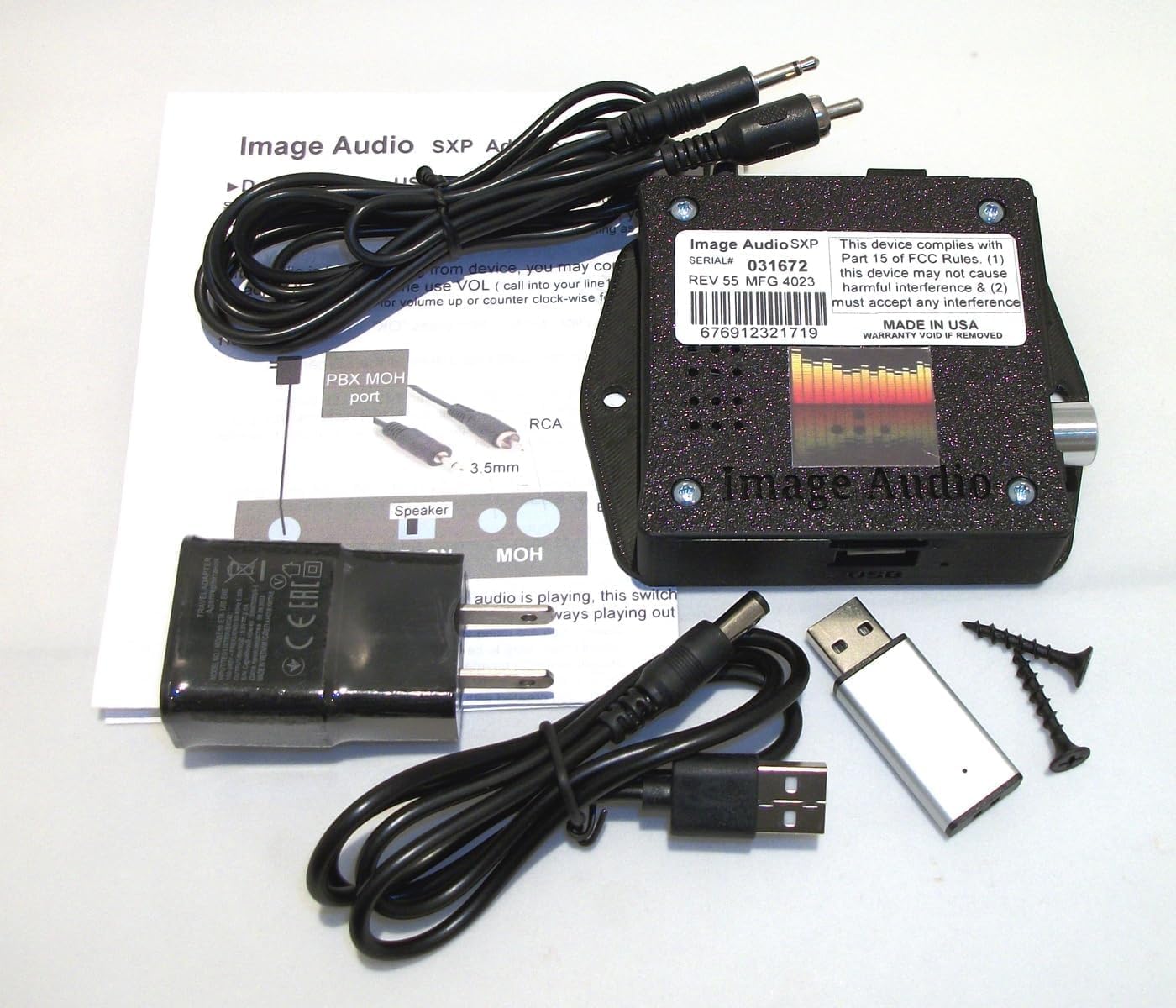 Image Audio SXP message and music on hold digital player with both USB and SD and over 50 MP3 music on hold files
