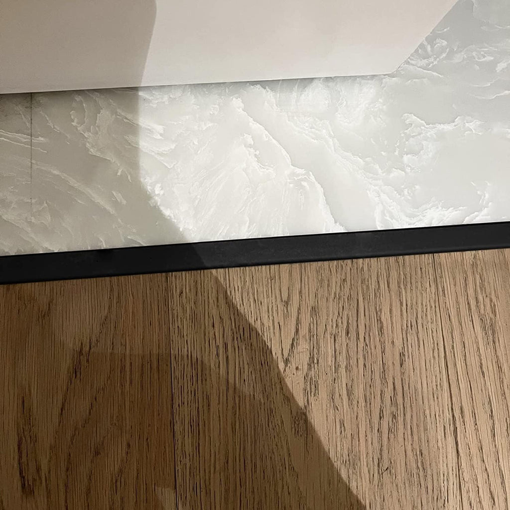Doorway Uneven Floor Transition Strip, T Molding Floor Transition Strip, Wood to Tile Door Edge Trim Black, 2.2cm Wide Doorways Thresholds Self Adhesive, Home Office School Shop ( Size : Length 110cm/