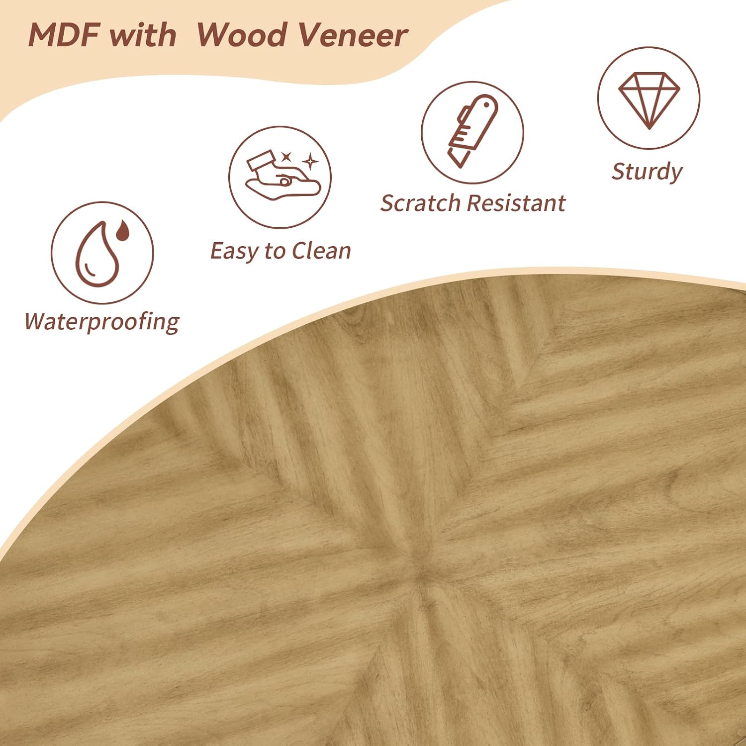LKTART Round Coffee Table, 42' Oval Coffee Table with Storage, Victorian Center Table with Carved Legs, 2-Tier Cocktail Table for Living Room, Antique Natural