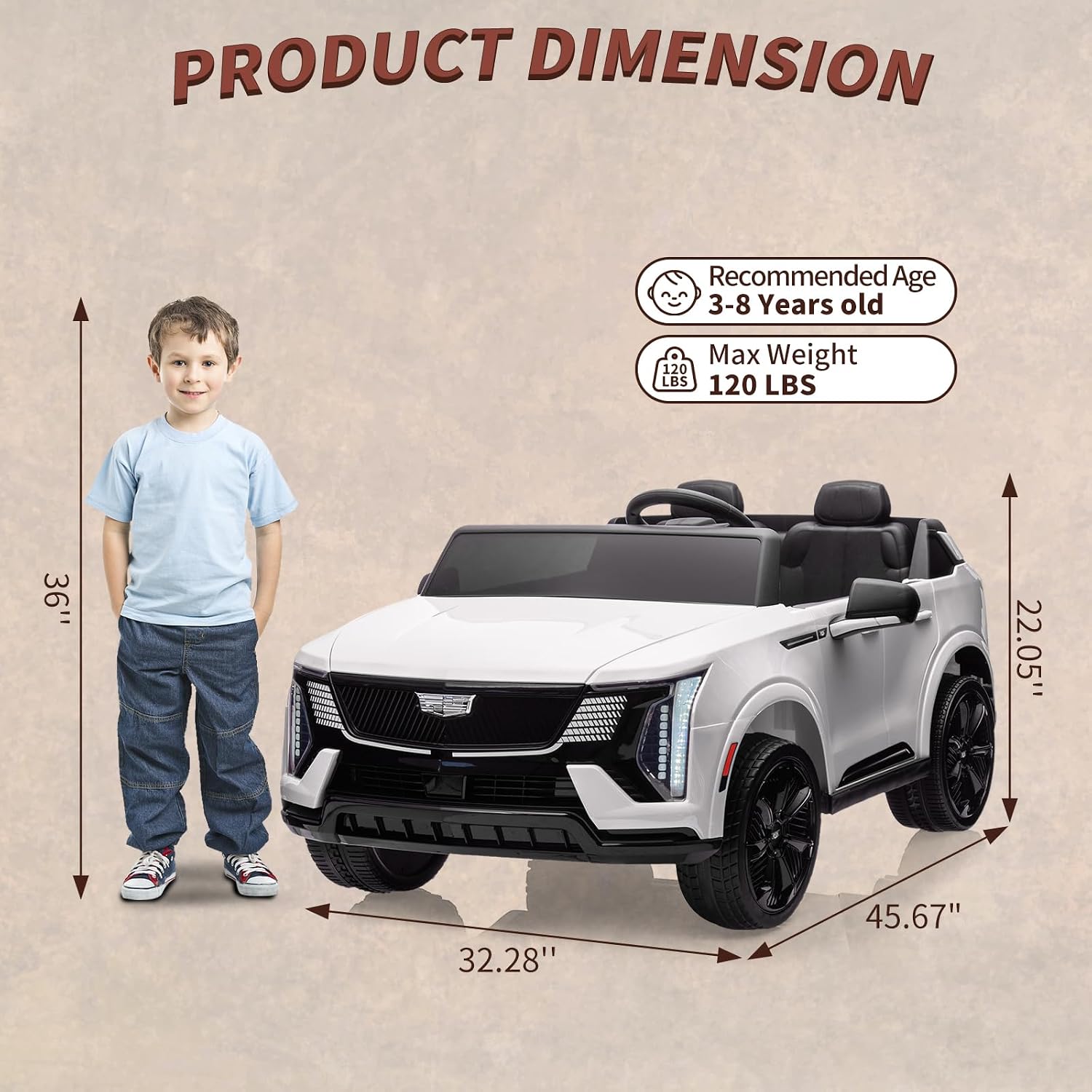24V Ride On Car, Licensed Cadillac Battery Powered Electric Vehicle w/Remote Control, 2 Seater, 4-Wheel Shock Absorbers, Smooth Start, Music, LED Lights for Boys Girls