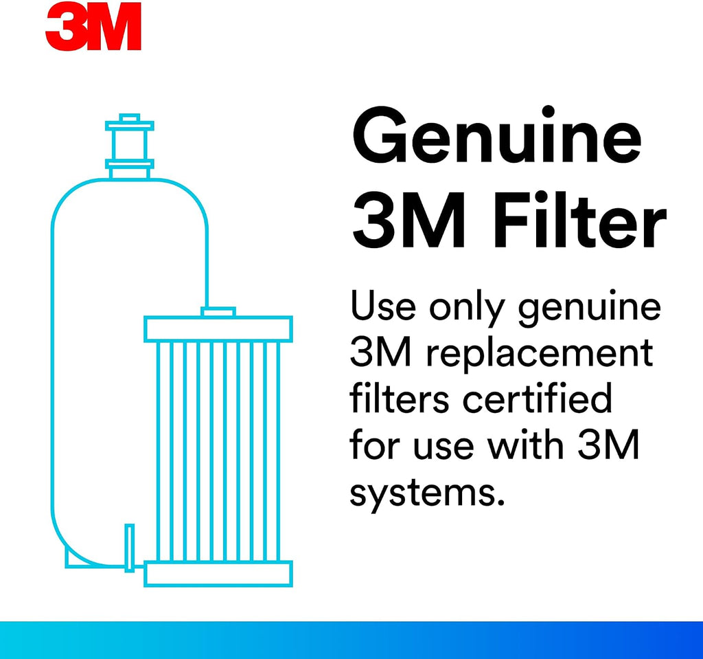 3M HF25-S High Flow Series Genuine Replacement Filter Cartridge for ICE125-S Water Filter System,Reduces Chlorine,Taste and Odor,Scale,and Particulate 1 Micron,1.5 gpm,5615203,(Pack of 6)