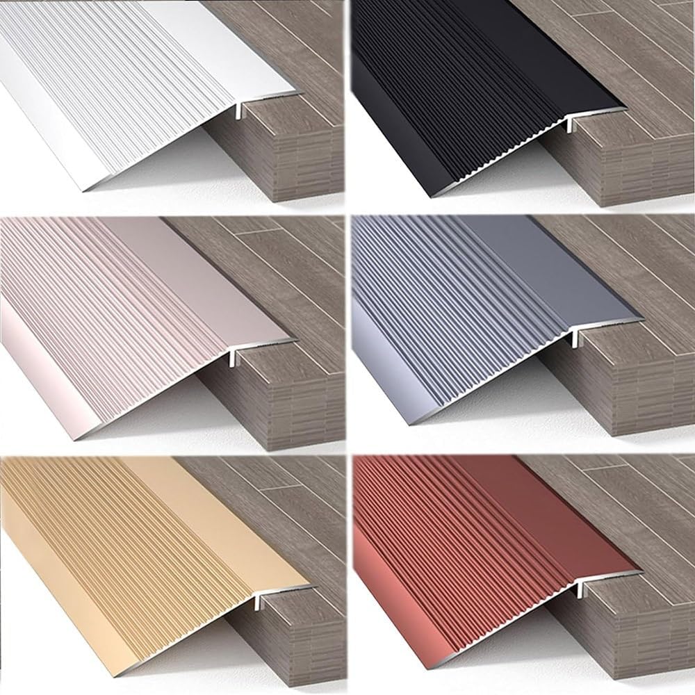 HCZION Threshold Strip 36 Inch Doorways Threshold Ramps, Door Floor Transition Threshold Strip, Threshold Reducer Aluminum Edge Trim, Height: 0.39-1.57inch (Color : Grey, Size : 10pcs)