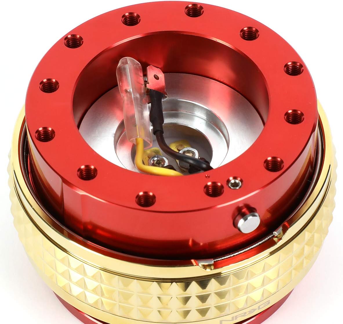 NRG Innovations SRK-210RD/CG Quick Release Kit (Red Body/Chrome Gold Pyramid Ring)