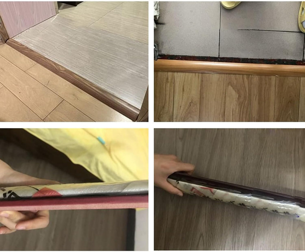 Interior Doorway Threshold Strip 34 36 48 60 72in, Floor Transition Strip Edging Trim for Uneven Flooring Carpet Tile Hardwood, Wood Grain Finish Reducer Flute,Deep Coffee-L 66in/168cm