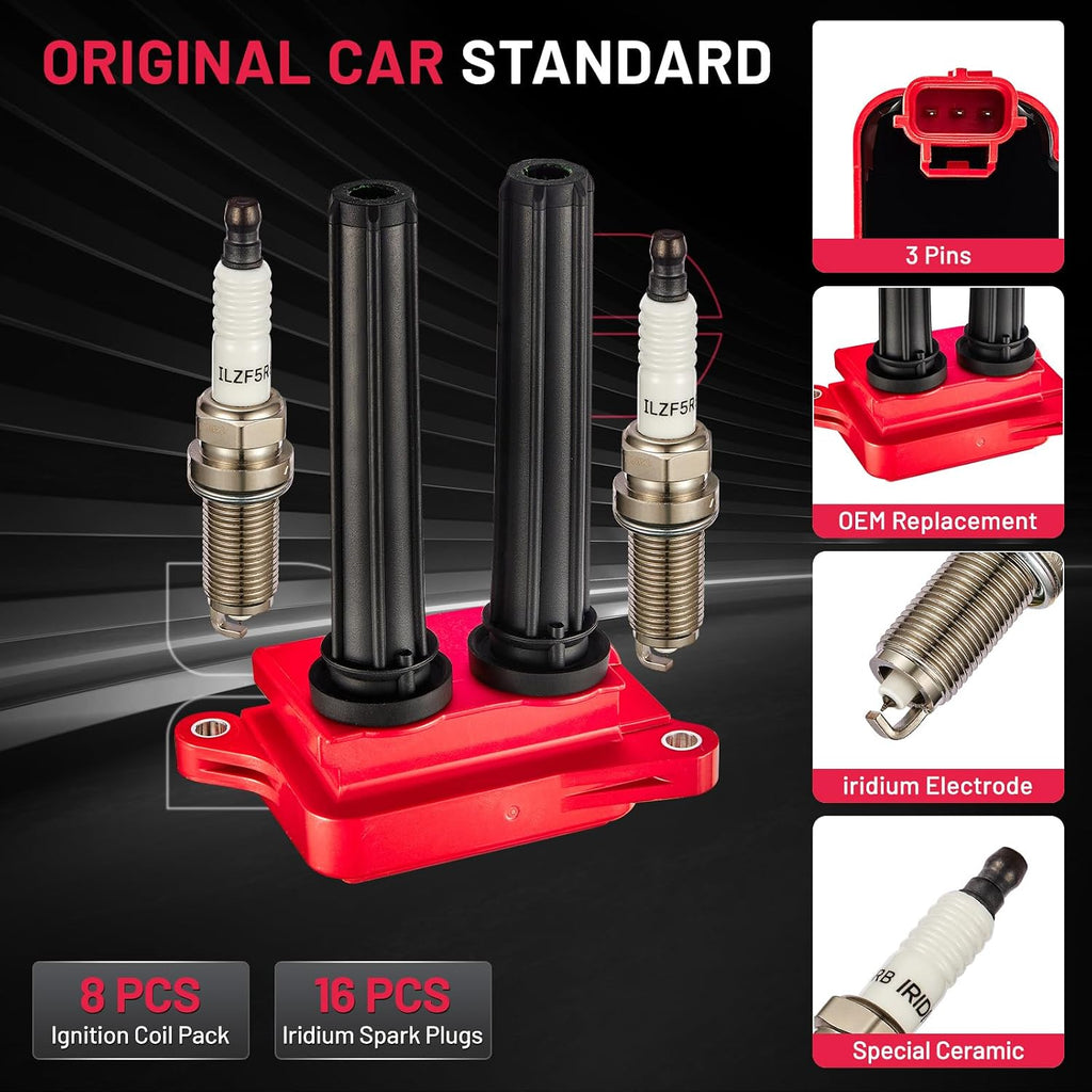 BDFHYK Set of 8 Ignition Coil Pack UF504 C1526 Compatible with 09-16 Challenger Charger Durango Ram 300 Commander Grand 5.7 V8