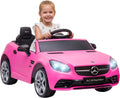 Aosom Mercedes SLC 300 Licensed 12V Ride On Car for Kids with Remote Control, 2 Speeds, Battery Powered Kids Electric Car with Music, Lights, Suspension for 3-6 Years Old, Pink