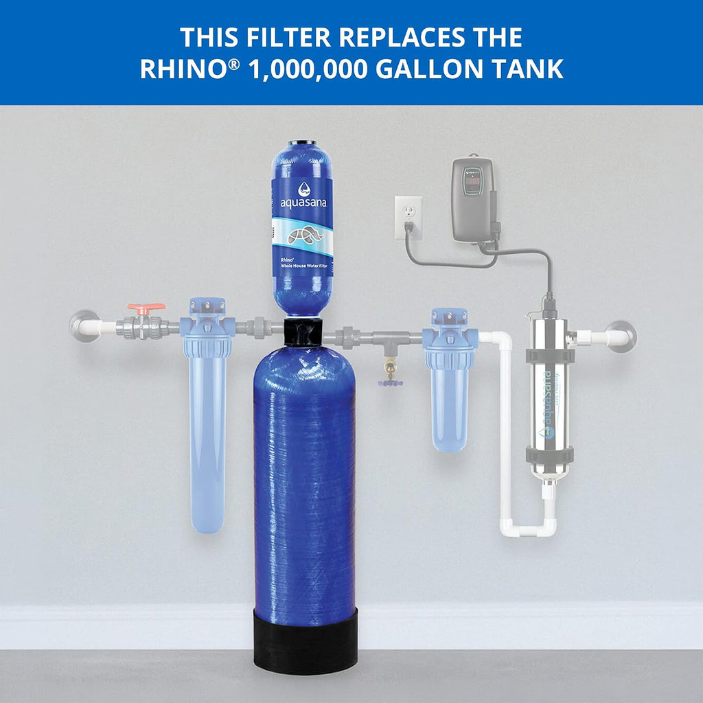 Aquasana Rhino Whole House Filter Replacement Tank for Rhino Well - 500,000 Gallons - Carbon & KDF Home Filtration - WH-WELLR