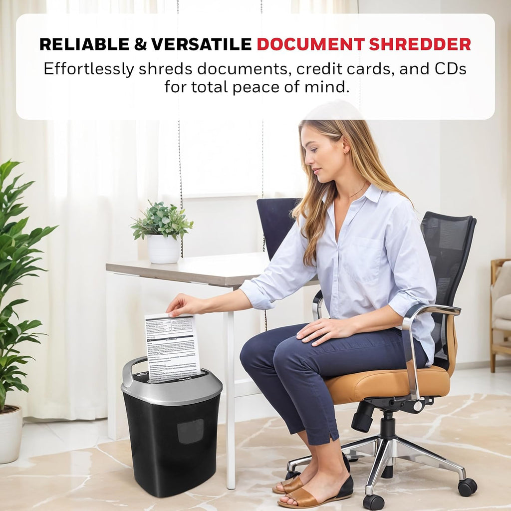 Honeywell Safes & Door Locks - 12 Sheet Cross Cut Paper Shredder for Home Use & Office - 3-Function Control & Over Heat Protection - Document & Credit Card Shredder Machine - 5.5 Gallons, Black - 9112
