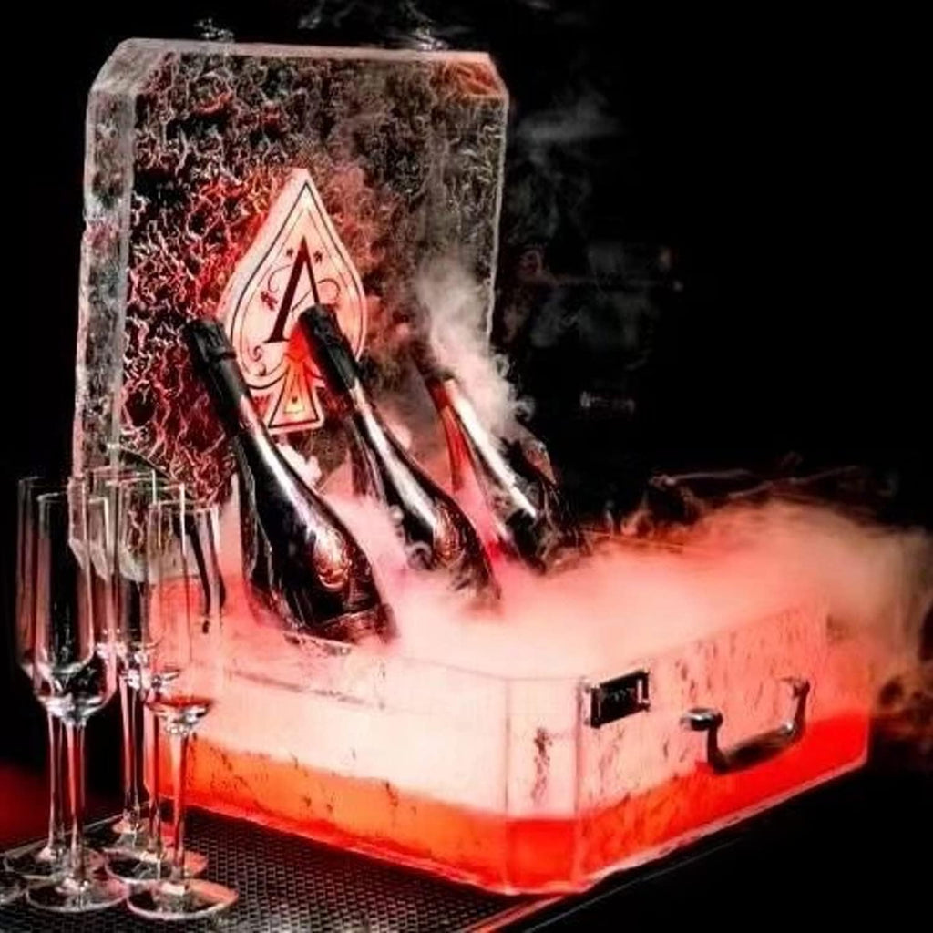 FADALE 3 Bottles Rechargeable LED Ace of Spade Glorifier Box, Champagne Bottle Carrier Case for Night Club Party Lounge Bar