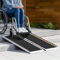 Portable Wheelchair Ramp 3FT, Non-Skid Aluminum Ramps for Wheelchairs for Home Steps, 800 LBS Capacity Handicap Ramp for Doorway, Threshold,Front Porch, Entry, Stairs 36' Lx 29.2' Wx2H