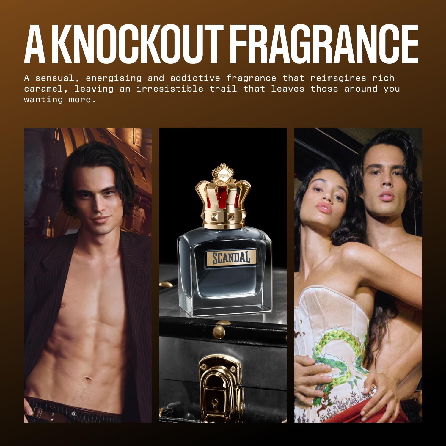 Jean Paul Gaultier Scandal Pour Homme Eau de Toilette for Men - Long Lasting Amber Woody Men's Cologne with Clary Sage, Tonka Bean and Vetiver - Designer Fragrance Spray