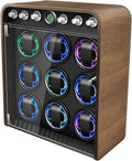 Watch Winder for Automatic Watches, Watch Winders Box 1/2/4/6/9 Slot for Rolex,Silent Motor, 4 Rotation Mode Setting,Built-in led Lights,Gift for Man