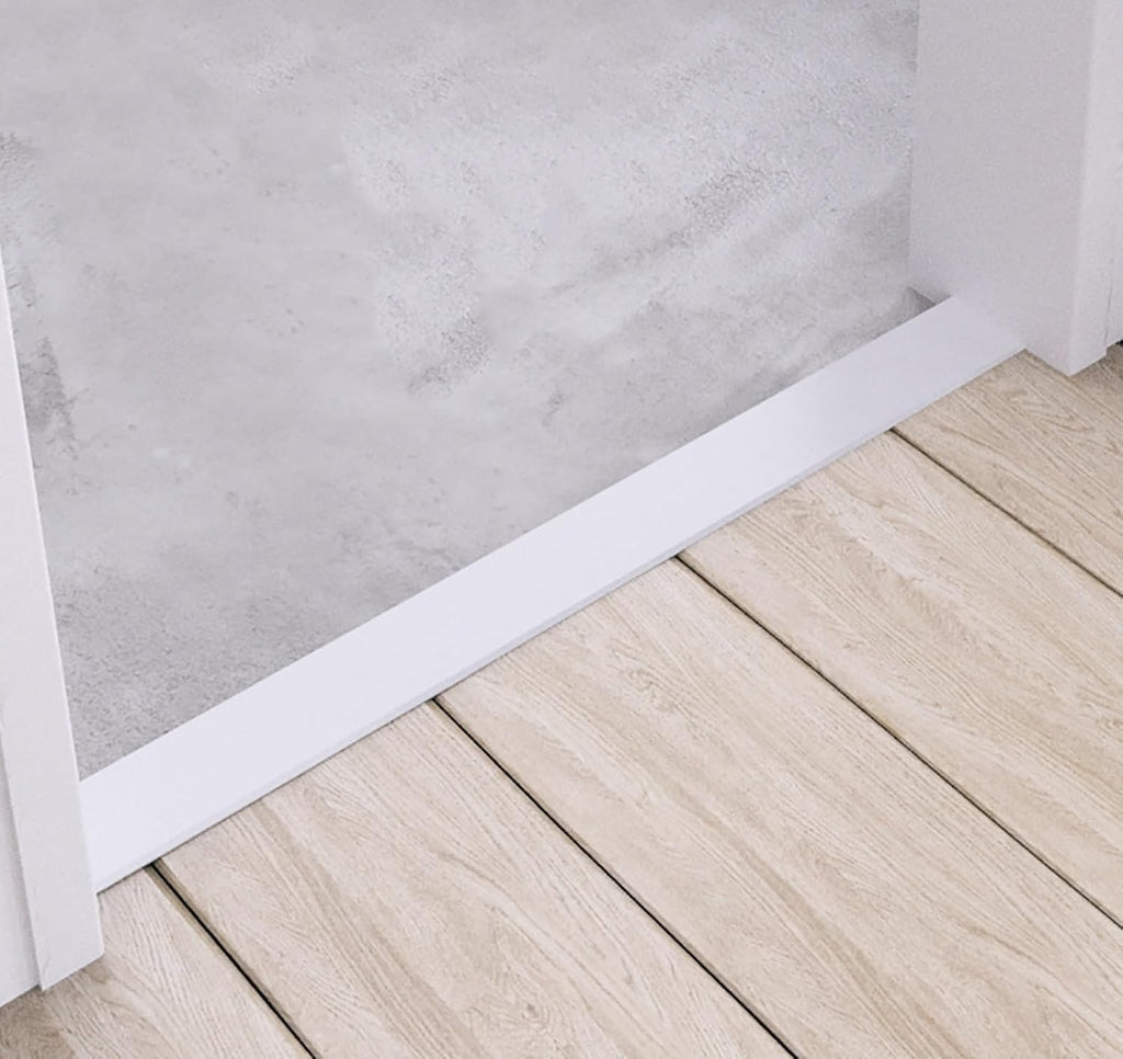 White Aluminum T Molding Floor Transition Strip, Wood to Tile Seam Strips Door Threshold Bar for Doorways, Waterproof Floor Gap Cover Edging Trim(150cm (59'))