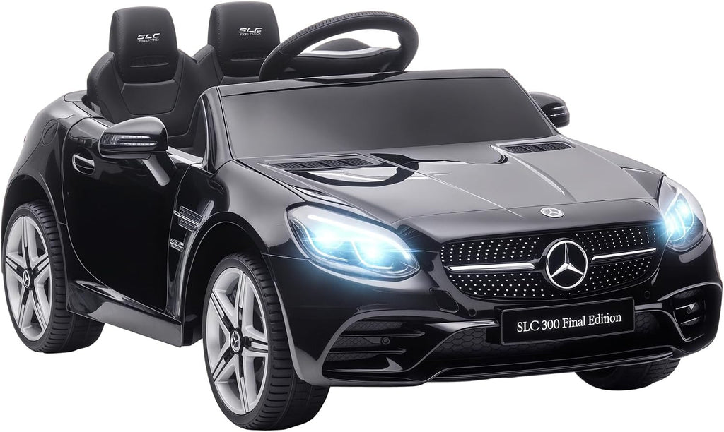 Aosom Mercedes SLC 300 Licensed 12V Ride On Car for Kids with Remote Control, 2 Speeds, Battery Powered Kids Electric Car with Music, Lights, Suspension for 3-6 Years Old, Black
