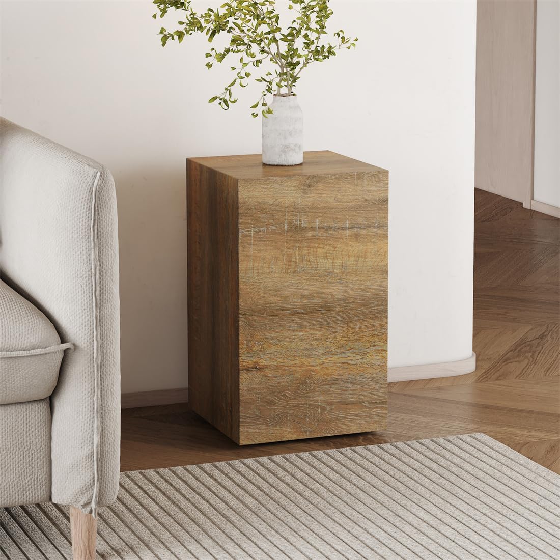 End Table, Side Table Living Room Table, Modern Sofa Couch Tables, Faux Marble Bedside Tables for Living Room