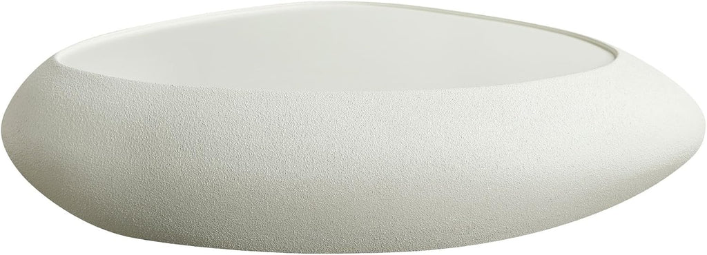 Faux Rock Coffee Table with Lightly Rought Rock Design,Irregular Drum Coffee Table Fiberglass Accent Stone-Like Central Table for Living Room,No Assembly