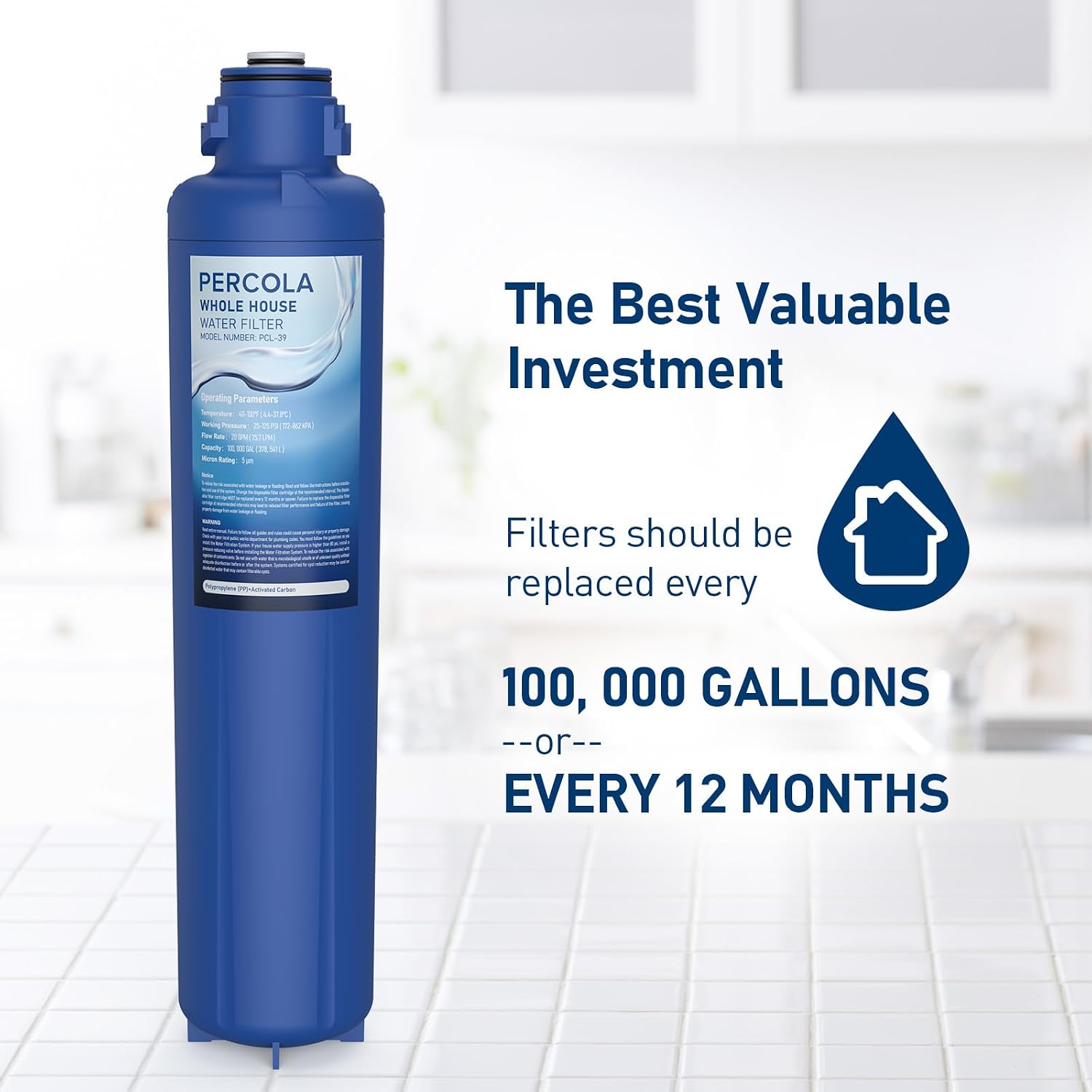 AP917HD Water Filter, Compatible with Aqua-Pure® AP917HD Whole House Sediment/CTO Replacement Filter For 3M® Aqua-Pure® AP903 System 100,000 Gallons (1 Pack)
