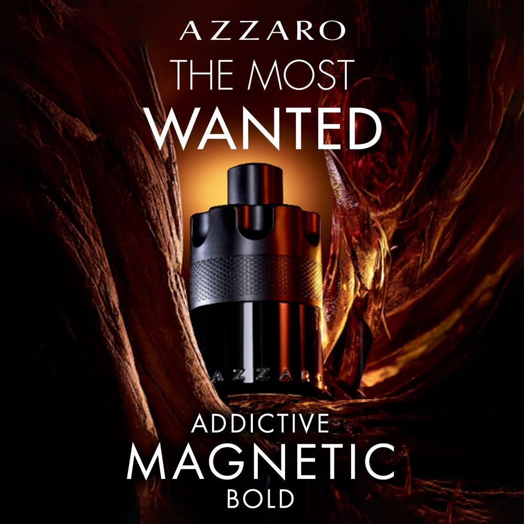 Azzaro The Most Wanted Eau de Parfum Intense 3-Piece Set ($195 Value) — Cologne for Men —Fougère Woody Fragrance, 3.4 fl oz & 0.34 fl oz Travel Size Spray, Hair & Body Wash