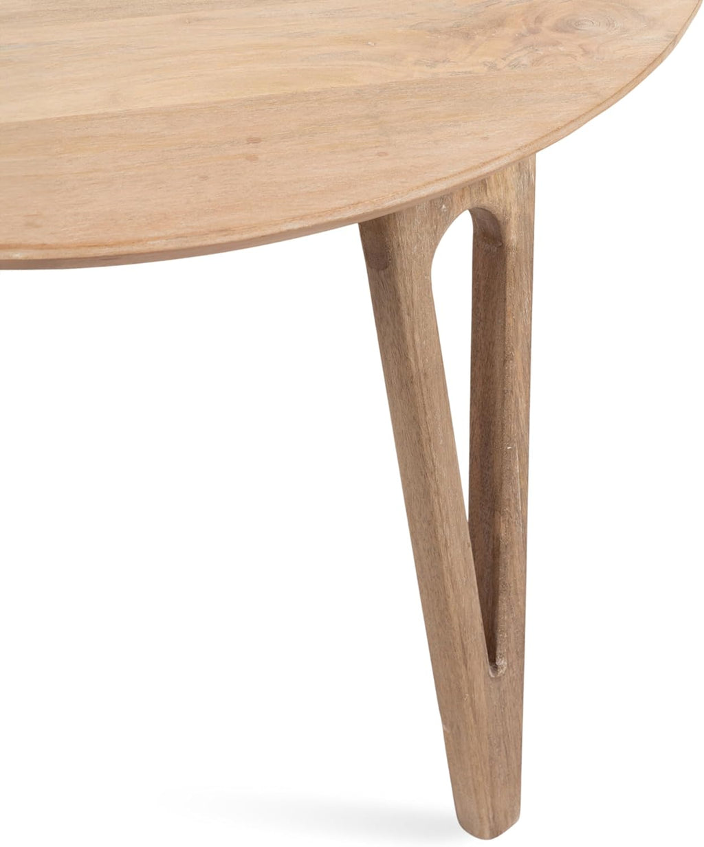 Kate and Laurel Kershaw Transitional Round Coffee Table; 30 x 30 x 19; Natural Wood; Circle Living Room Table with Solid Mango Wood Construction and Tapered Hairpin Legs