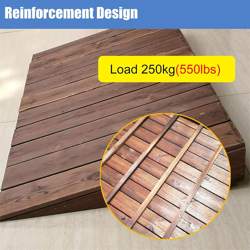 Non Slip Wood Threshold Ramps Doorways,4-10 Inch Rise Wheelchair Transition Ramp for Home, Front Door, Yard, Patio - Convenient and Sturdy