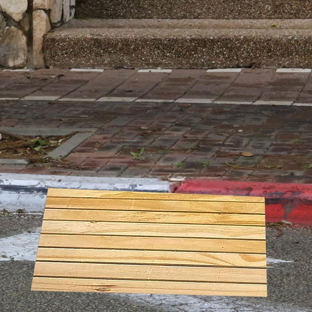 Wooden Threshold Ramps for Doorway 2-6inch Rise, Non-Slip Entry Ramps for Home Front Door, Steps, Garage, Patio, Porch and Shed, Wheelchairs Walkers Transition Ramp (Size : 15.3x13.8x5.9in/38.8x35x15