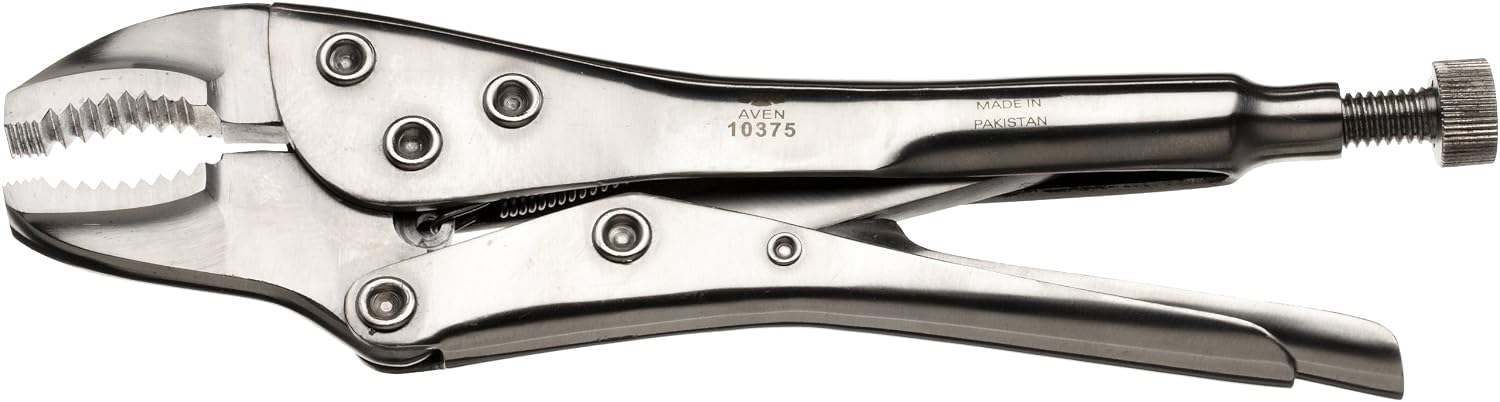 Aven 10375 Long Nose Stainless Steel Locking Pliers, 7-inches