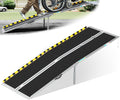 YOUNYNYE 8ft Portable Wheelchair Ramp, Non-Slip Aluminum Alloy Folding Barrier-Free Ramp with Support Legs & Lock, Threshold Ramp Suitable for Home Steps, Stairs, Entry, Doorways