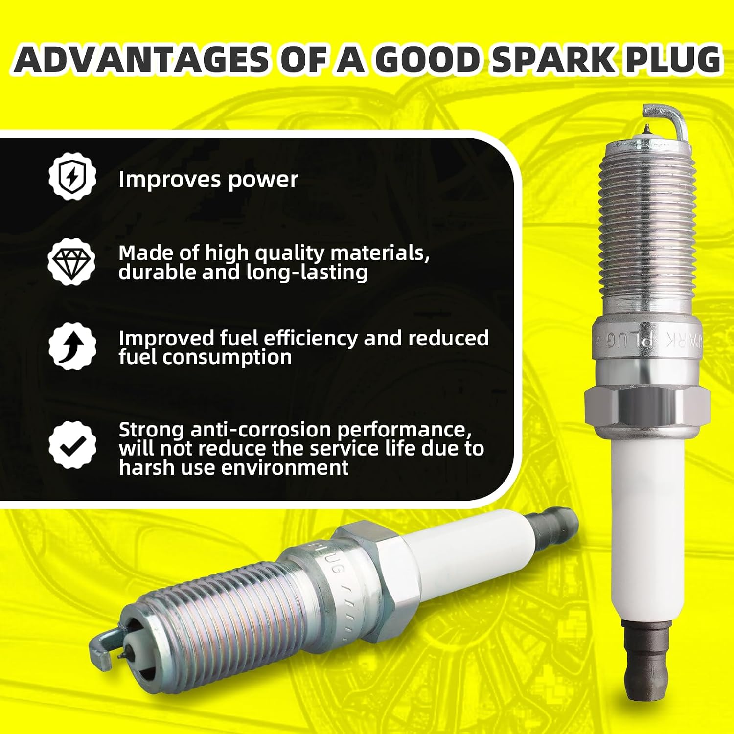 Set of 16 PCS Iridium Spark Plugs with Wire Set 671-8173 Compatible with Ford F150 F250 F350 E350 Super Duty 2010-2014 - V8 6.2L