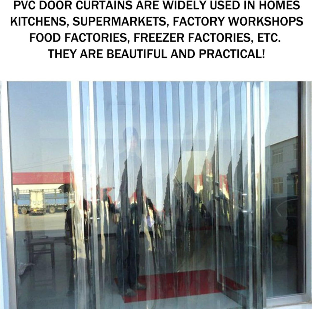 1.6mm/1.8mm Thickness Freezer Curtain Plastic Curtain Strips, Door Thresholds for Exterior Doors Strips (1.8mm,0.9MX2M)