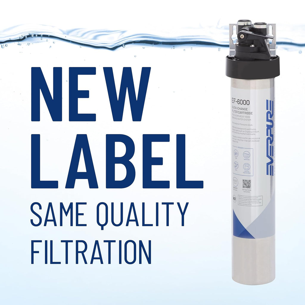 Pentair Everpure EF-6000 Quick-Change Filter Cartridge, EV985550, for Use in Everpure EF-6000 Full Flow Drinking Water System, 6,000 Gallon Capacity, 0.5 Micron