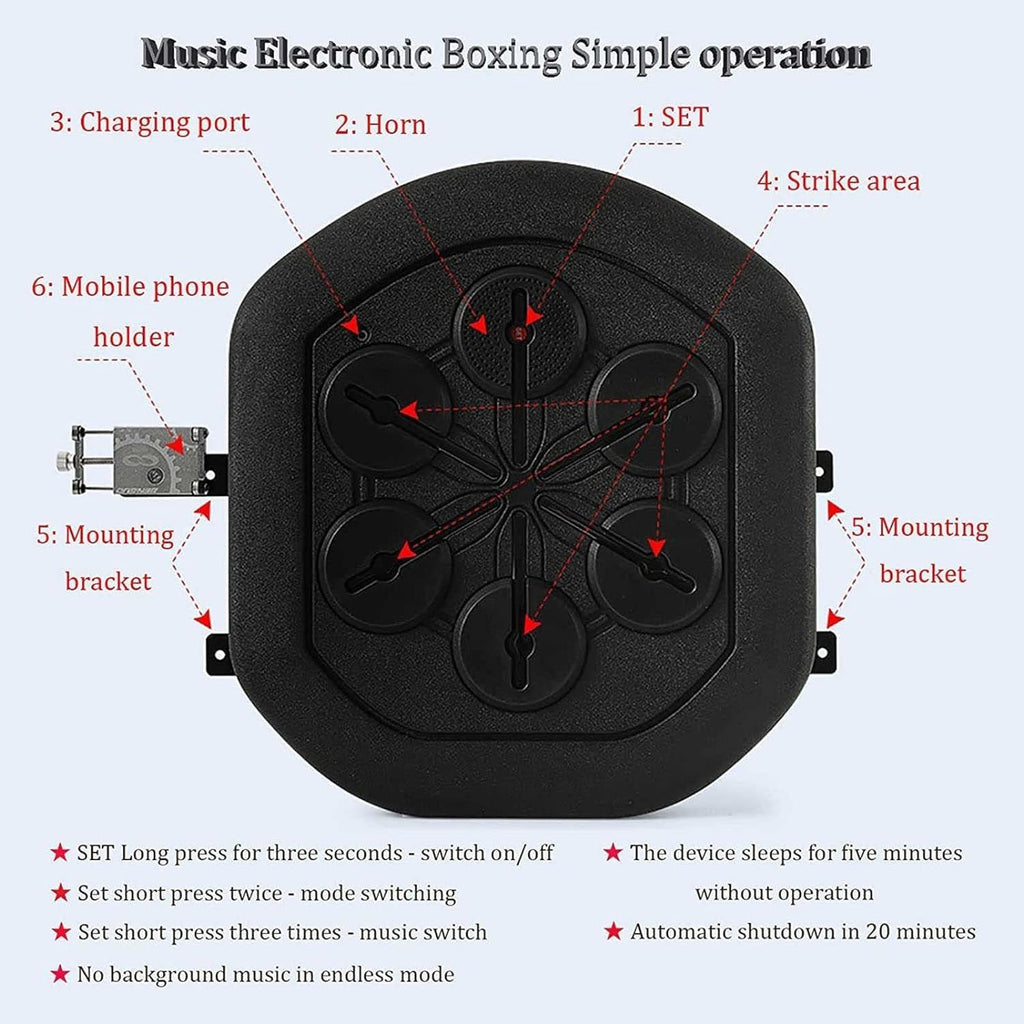 Home Music Boxing Machine Smart Boxing Machine, Home Punching Bag Training Equipment, Boxing Mat Music Speed Response Coordination