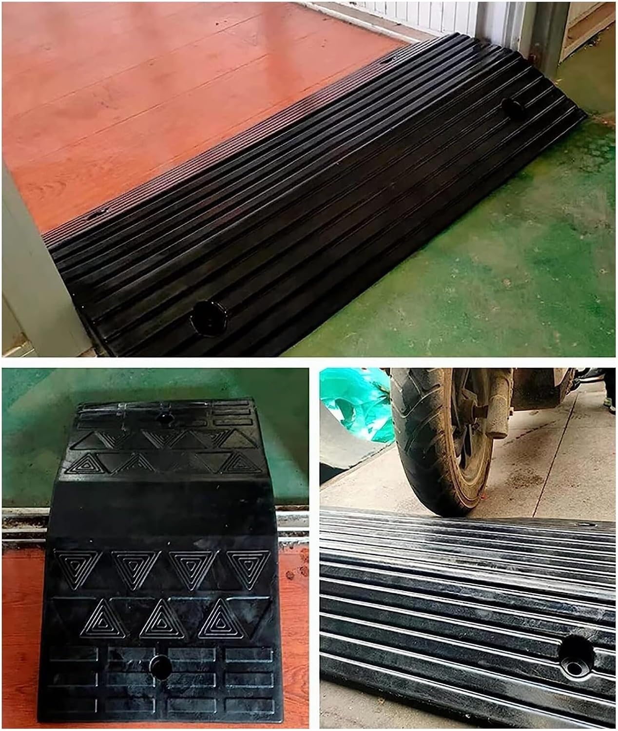 Wheelchair Ramp for Doorways, Portable Rubber Bridge Threshold with Supporting Frame/Non-Slip Surface, 2-3inch Rise Ramp for Home/Supermarkets/Factories/Warehouses/Schools Driveways Use(80x40x8cm)
