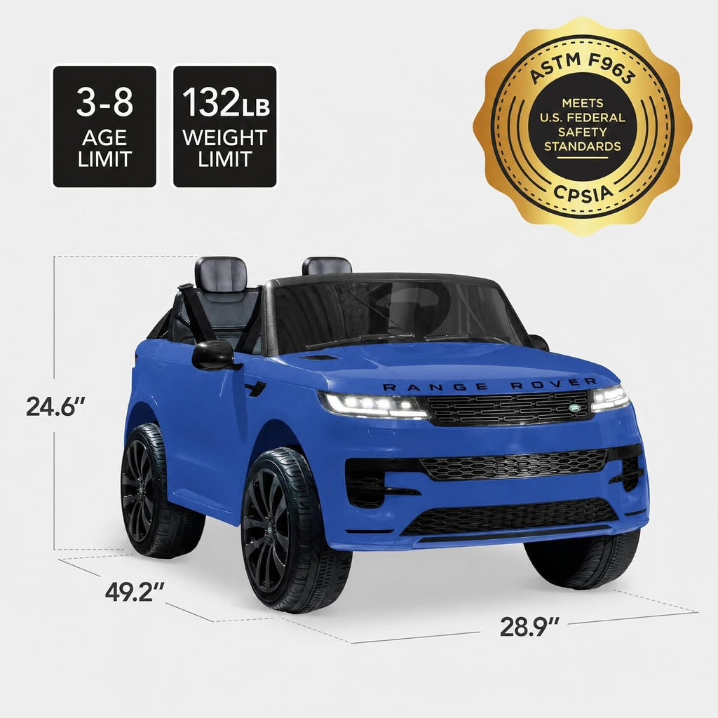Best Choice Products 24V 2-Seater Licensed Range Rover Sport Electric Ride On Car for Kids with Parental Remote Control, 132 lb Weight Capacity - Blue